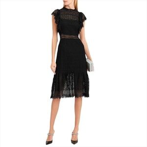 PHILOSOPHY DI LORENZO SERAFINI Crochet Black Dress